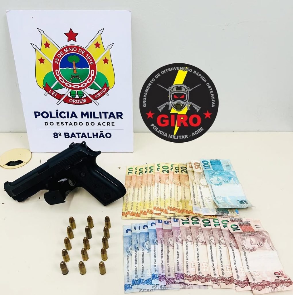 preso com arma em Sena