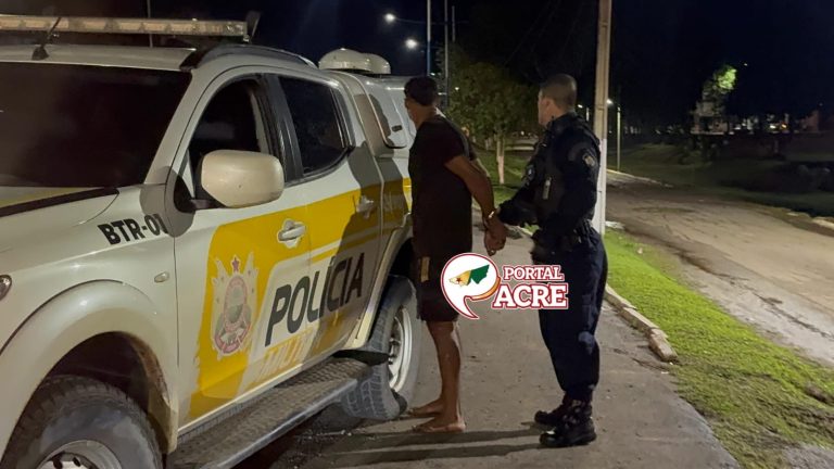Perseguição policial termina em queda de moto e jovem preso com simulacro em Rio Branco