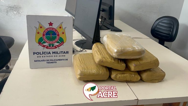 Denúncia leva PM a prender dupla com mais de 6 quilos de skank em Rio Branco