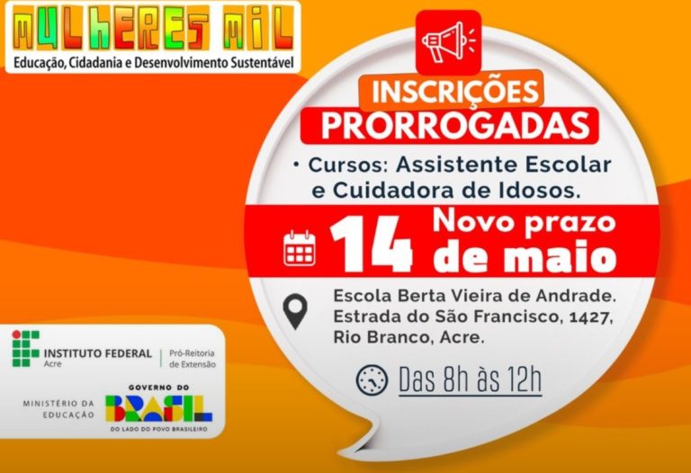 Inscrições do Programa Mulheres Mil são prorrogadas até quinta-feira