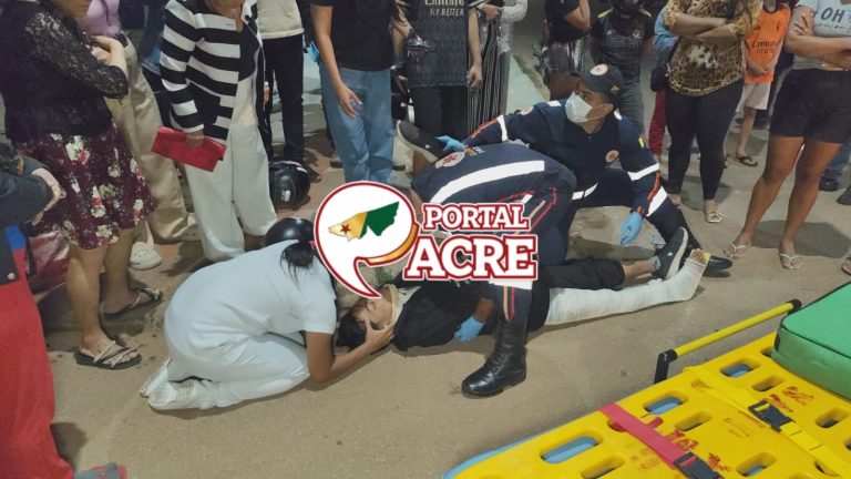 Motociclista de aplicativo sofre fraturas após acidente com caminhonete na Baixada da Sobral