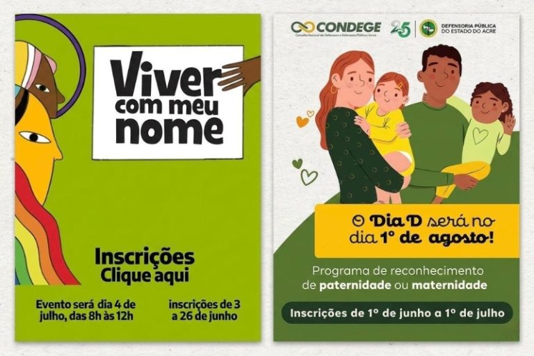 Defensoria Pública pede que inscritos refaçam cadastro para os programas Viver com Meu Nome e Meu Pai Tem Nome