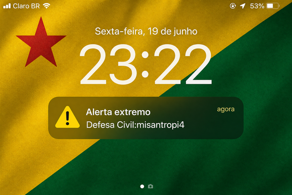 Alerta da Defesa Civil assusta moradores do Acre