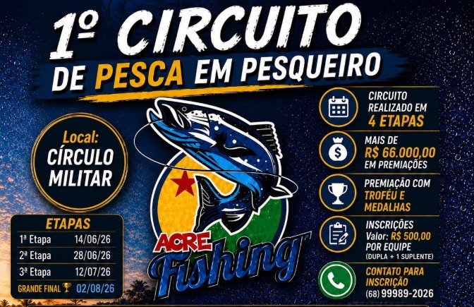 Rio Branco vai sediar o 1º Circuito de Pesca em Pesqueiro com mais de R$ 66 mil em premiação