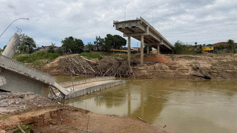 Ministro dos Transportes chega ao Acre para vistoriar ponte de Sena Madureira e acompanhar obras na BR-364