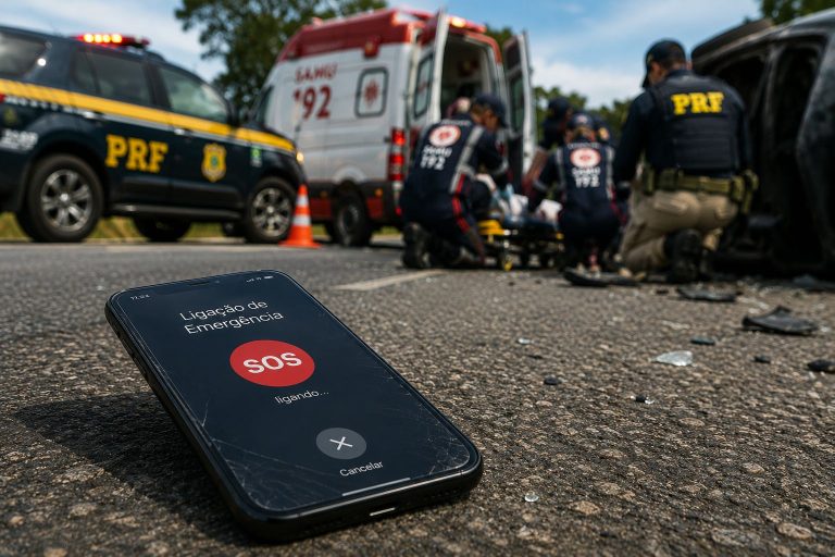 PRF orienta: celular pode acionar socorro automaticamente em caso de acidente