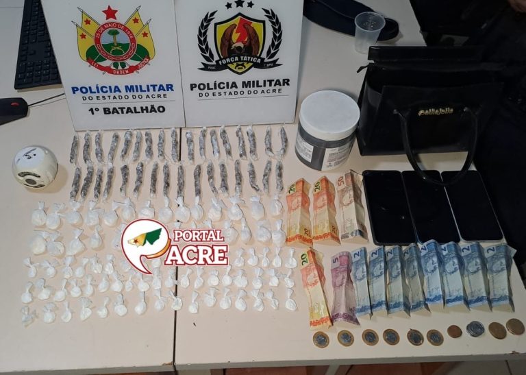 Força Tática prende três pessoas e apreende drogas em Rio Branco