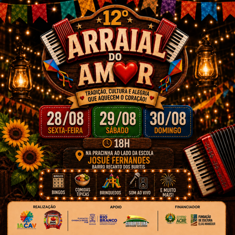 Com quadrilhas juninas, bingos e comidas típicas, Arraial do Amor é opção para o fim de semana