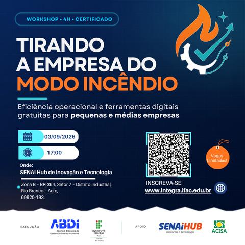 Workshop sobre eficiência operacional será realizado em Rio Branco no dia 3 de setembro