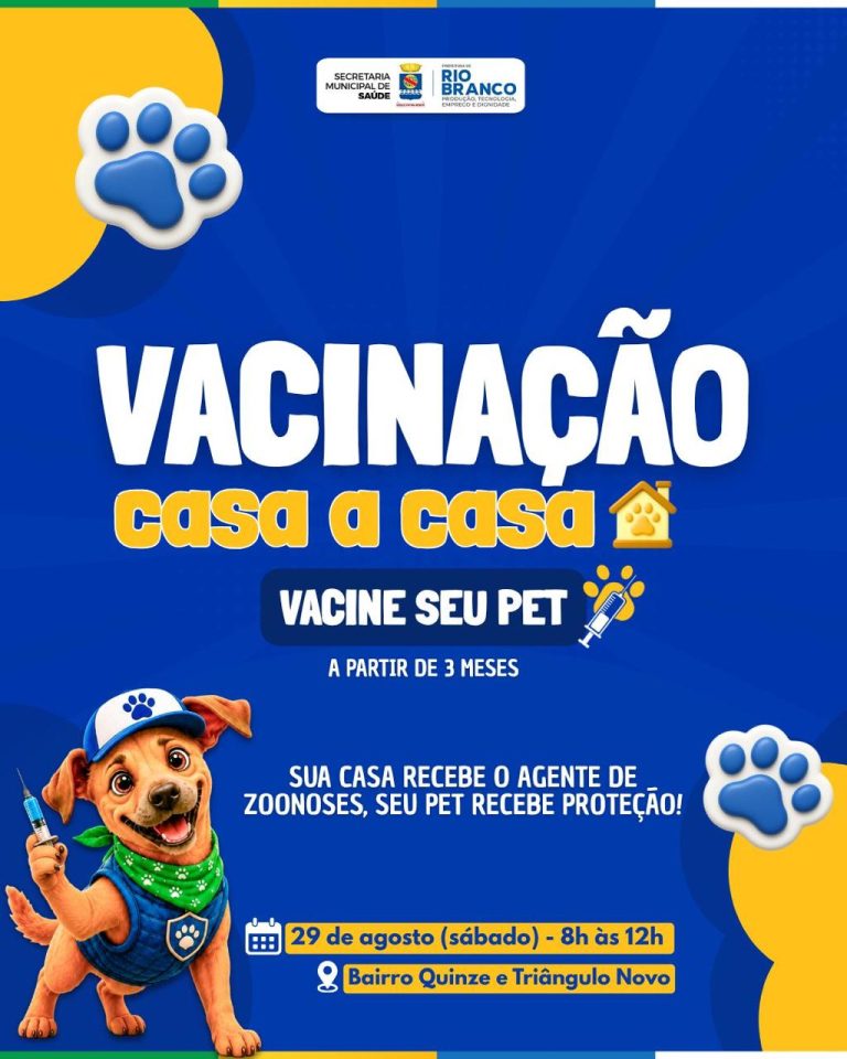 Prefeitura leva vacinação antirrábica de casa em casa aos bairros Quinze e Triângulo Novo, neste sábado
