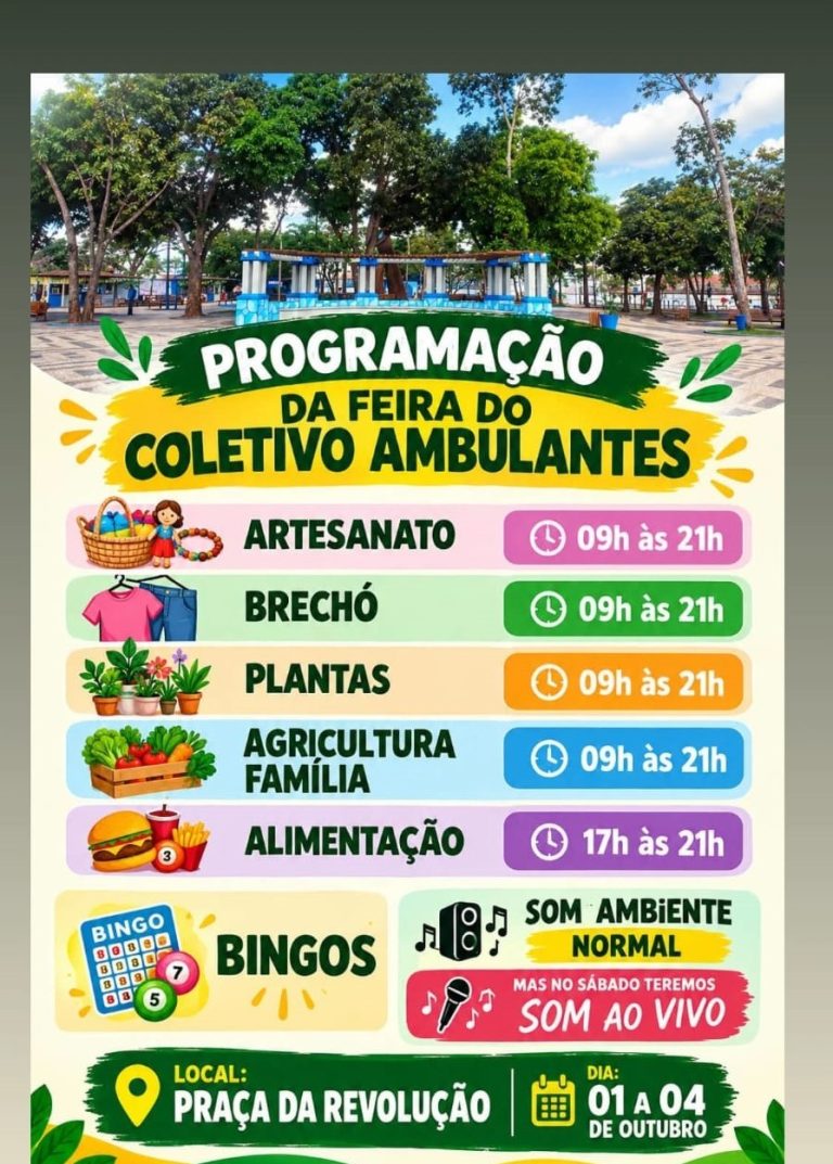 Feira do Coletivo Ambulantes reúne artesanato, agricultura familiar e alimentação nesta semana em Rio Branco
