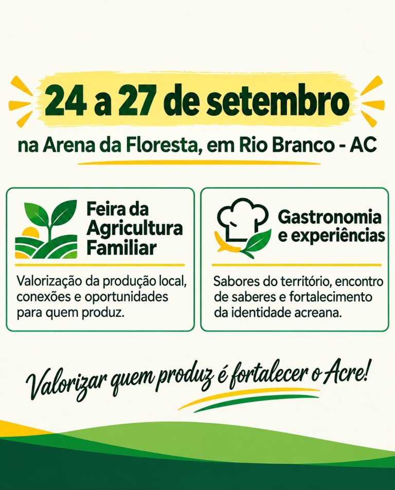 Feira reúne produtores rurais e gastronomia a partir da próxima quinta no estacionamento da Arena da Floresta