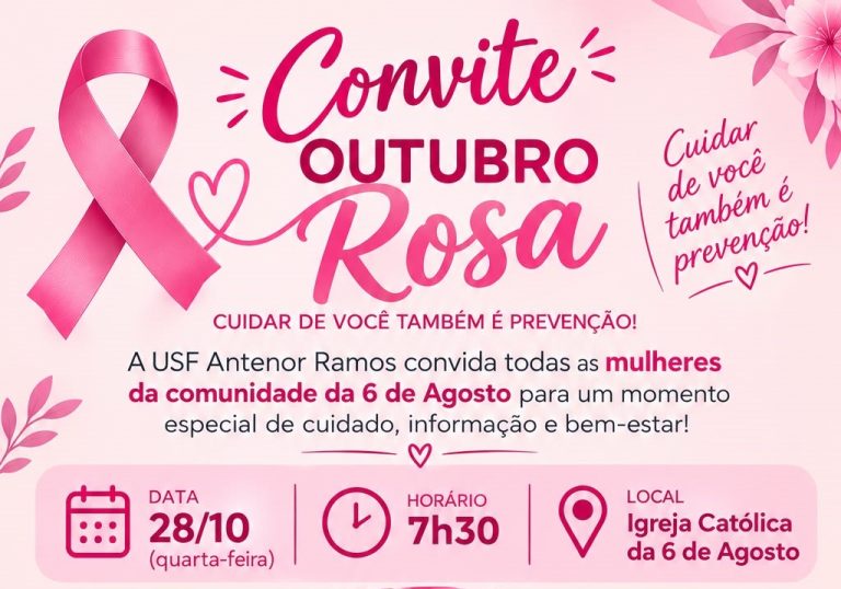 Outubro Rosa: Parceria leva atendimentos gratuitos para a 6 de Agosto