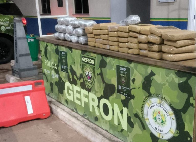 GEFRON apreende mais de 56 kg de skunk e prende dois homens durante operação em Senador Guiomard